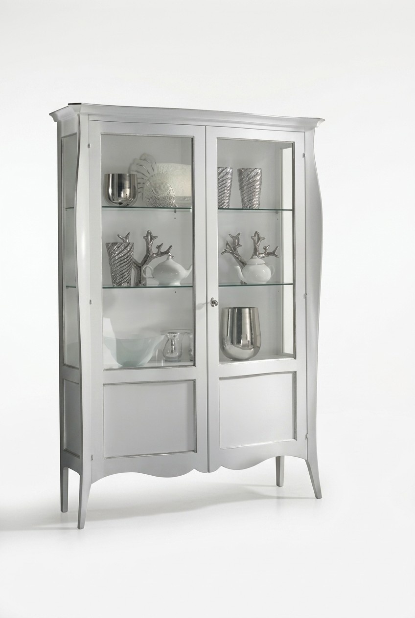 Vitrine Glasschrank Weiß Luxus Italienische Möbel Schränke Wohnzimmer