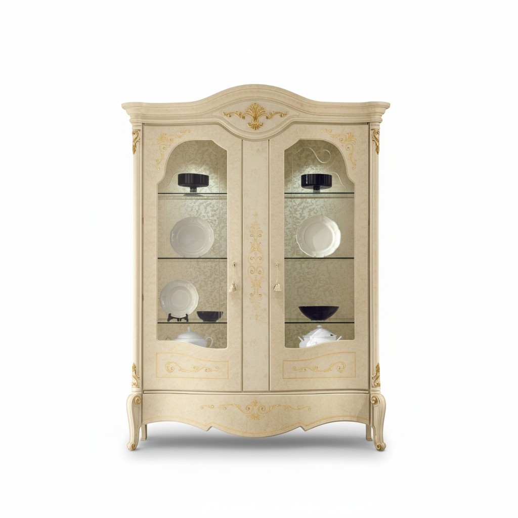 Vitrine Italienischee Luxus Möbel Vitrinen Kommodenschrank Glas Design Schrank
