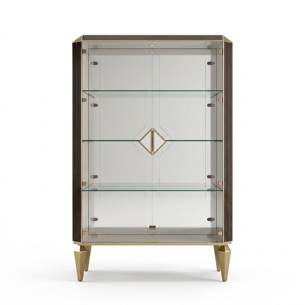 Vitrine Italienische Luxus Möbel Vitrinen arredoclassic Luxus Schrank Glas Neu