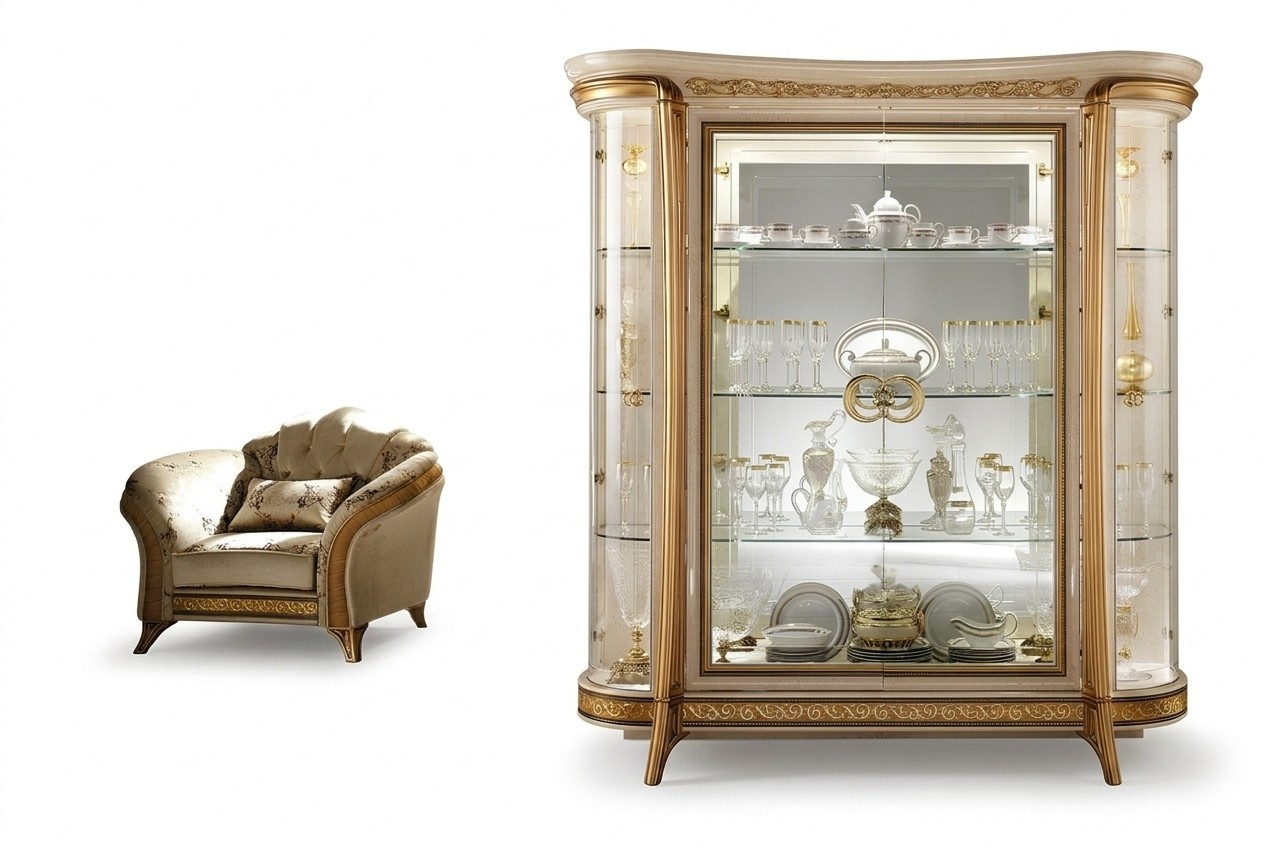 Vitrine Kommoden Vitrinen Kommodenschrank Glas Schrank Italien arredoclassic