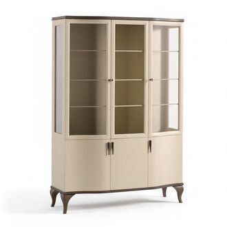 Elegante Regalvitrine Klassik Holz Vitrinenschrank Sofort