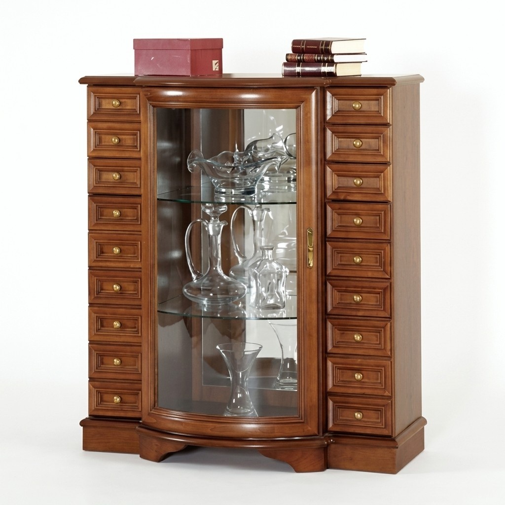 Vitrine Schubladenschrank Glasvitrine Schaukästchen Glasschrank Regalvitrine