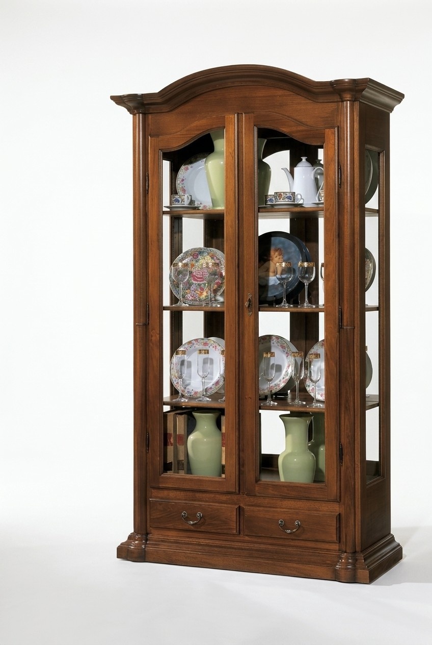 Vitrine Wohnzimmer Möbel Massive Holz Vitrinen Glas Schrank Echtholz Anrichte