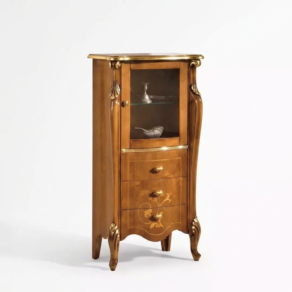 Vitrine Wohnzimmer Möbel Schrank Design Holz Stil Klassischе Neu