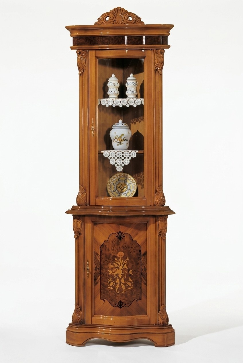 Vitrinen Glas Schrank Echtholz Vitrine Wohnzimmer Anrichte Italienische Möbel
