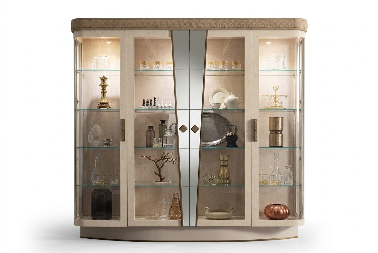 Vitrinen Wohnzimmer Schränke Anrichte Schrank Klassische Regal Glas