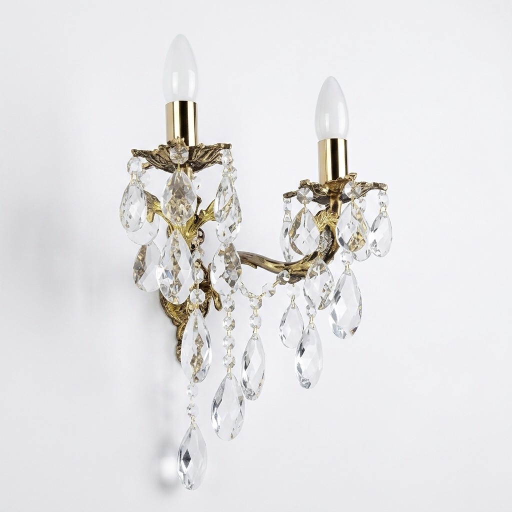 Wandlampe Wandleuchten Wandleuchte Lüster Wand Lampen Silber Kristall
