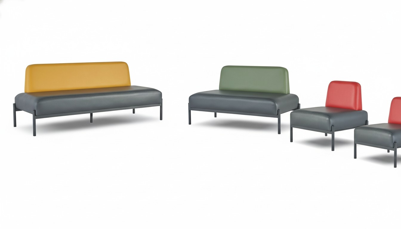 Wartebank Empfangssofa Lounge Sofa Sitzbank Patienten Empfangsbereich Praxis