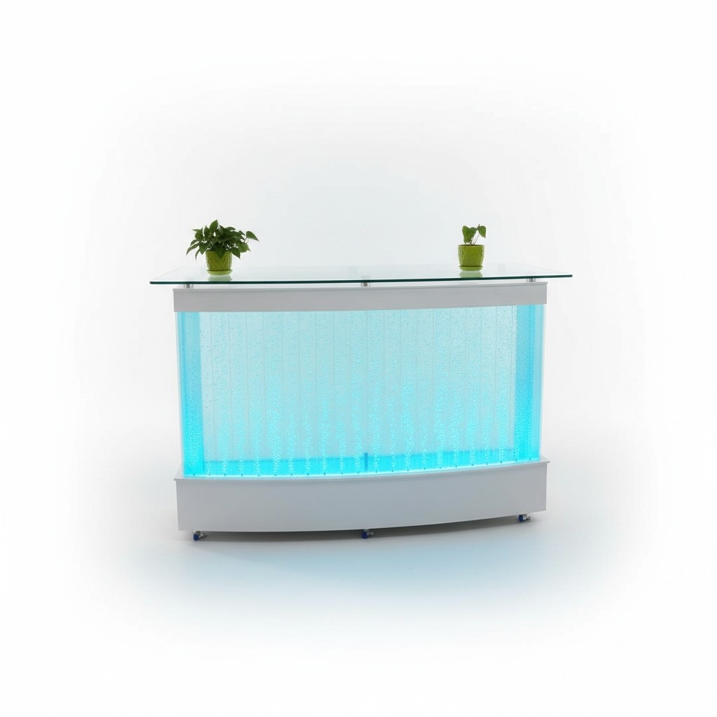 Wasser Wand Design Bar Thresen Theke Säule Beleuchtete Luxus Tische