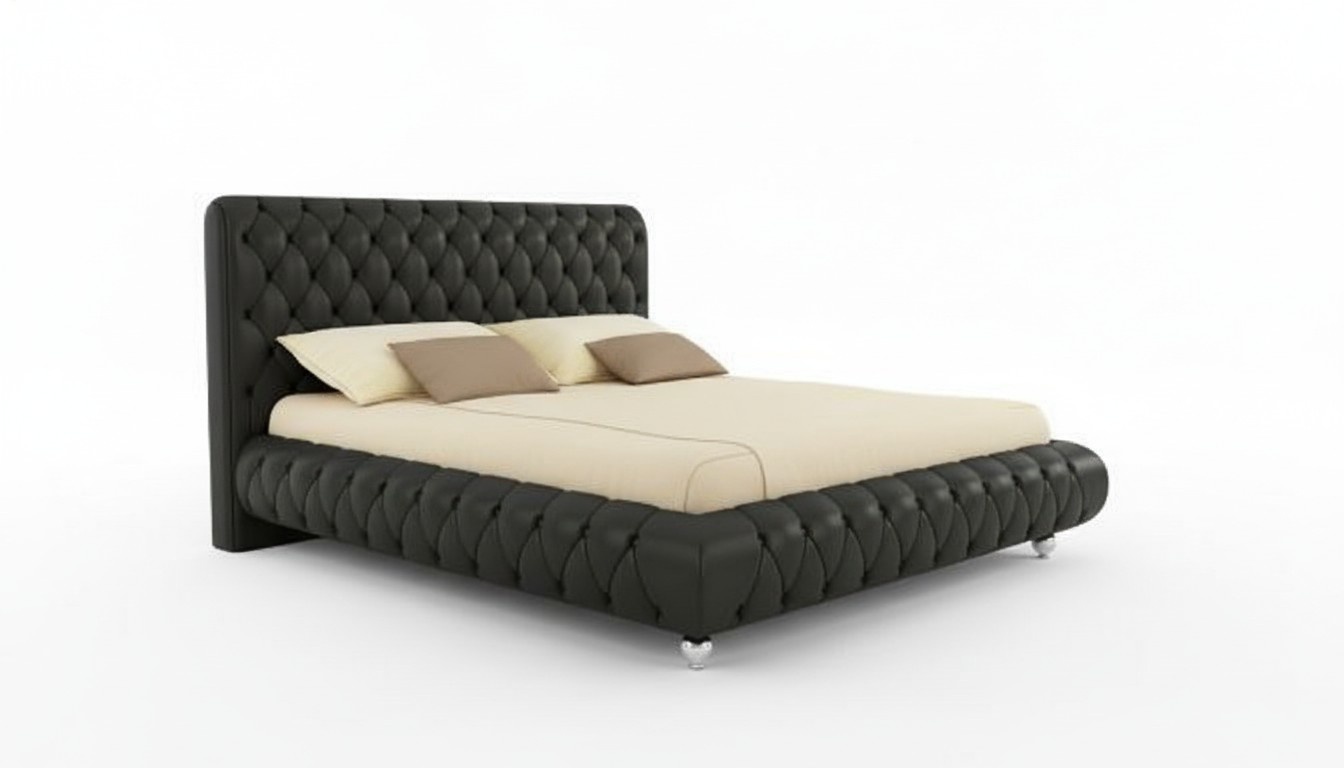 Wasserbett Komplett Lederbett Polsterbett mit Matratze Chesterfield Bett Betten
