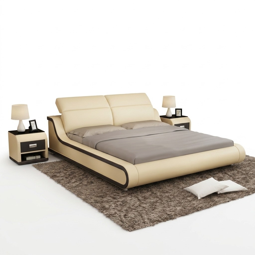 Wasserbett Hotel Doppel Bett Betten Komplett Lederbett Polsterbett Wasser LB8835