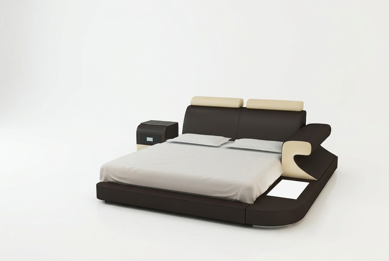 Wasserbett Hotel Doppelbett Betten LED USB Komplett Lederbett Polsterbett Bett