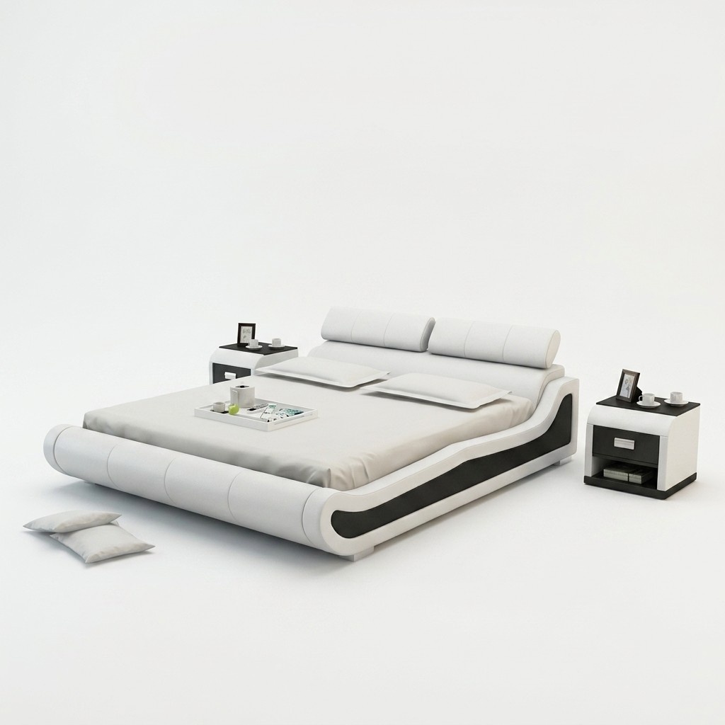 Wasserbett Hotel Doppelbett Betten Mit USB Komplett Lederbett Polsterbett Wasser