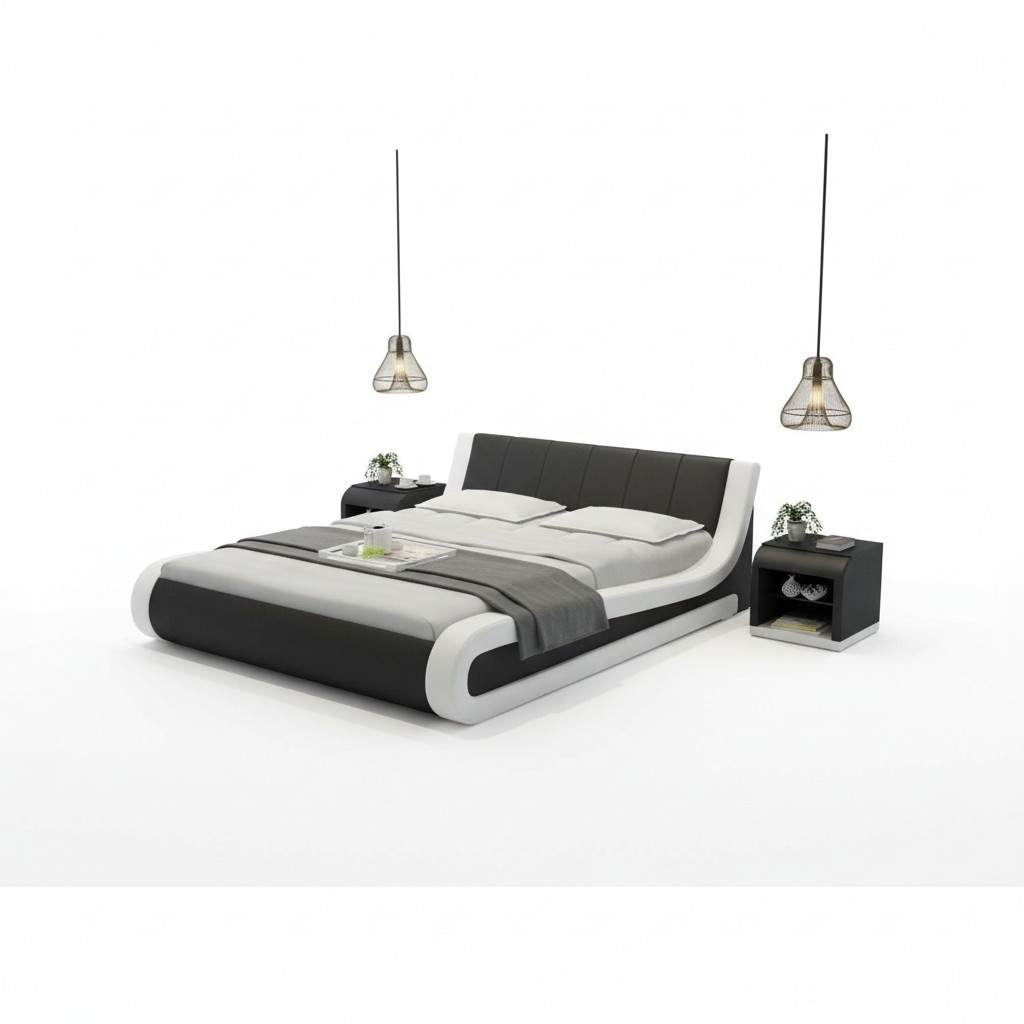 Wasserbett Hotel Doppelbett Betten Komplett Lederbett Polsterbett Wasser + USB