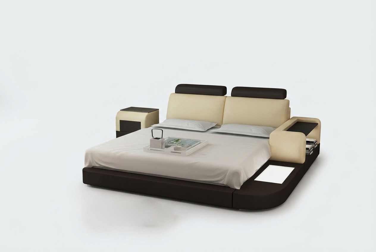 Wasserbett Hotel Doppelbett Komplett Lederbett Polsterbett Betten Bett USB + LED