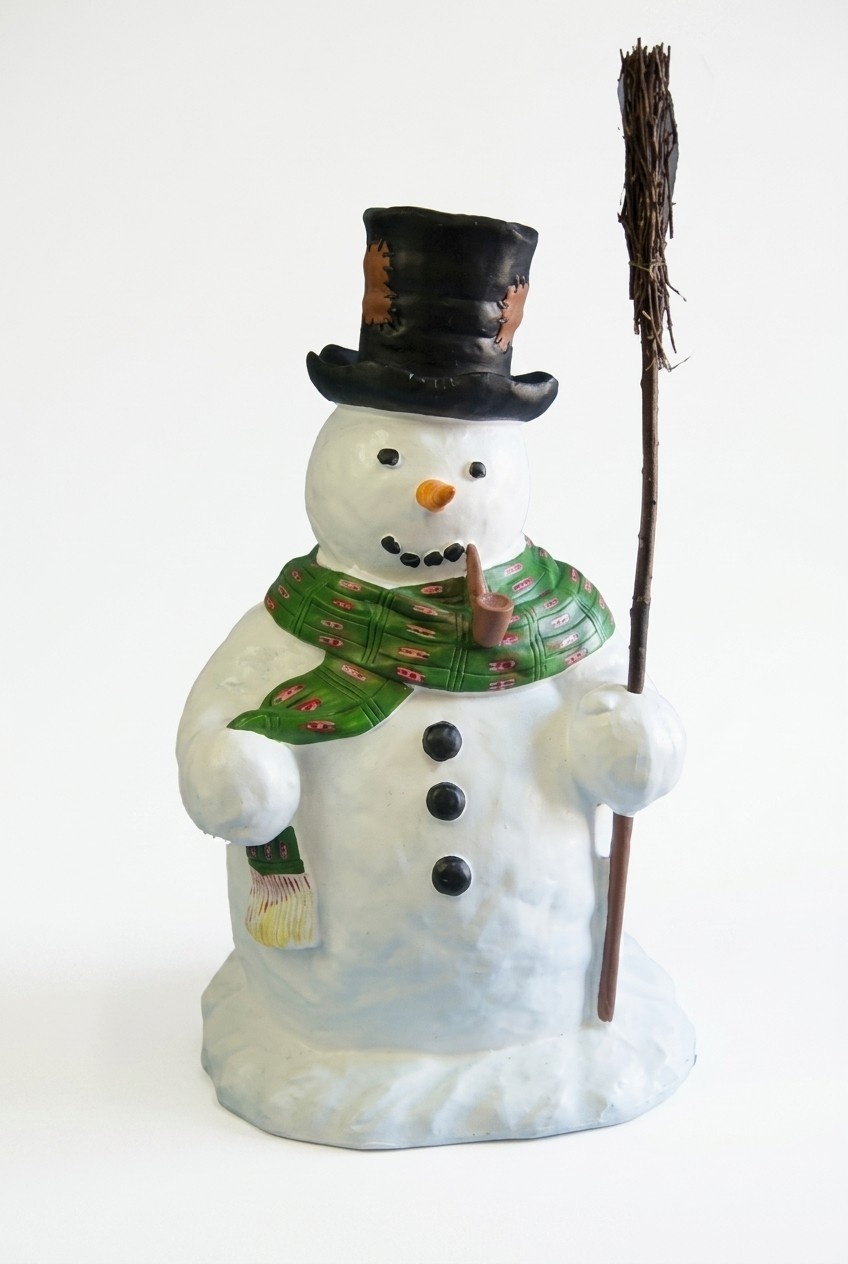 Weihnachten Schneemann Deko Figur Skulptur Figuren Steinfigur Beton