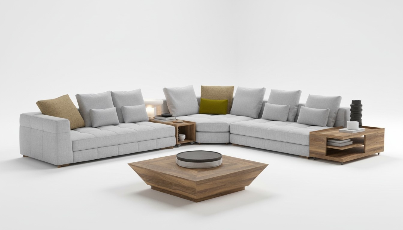 Weiße Ecksofagarnitur Textilsofas Luxus Couchen L-Form Garnitur Neu