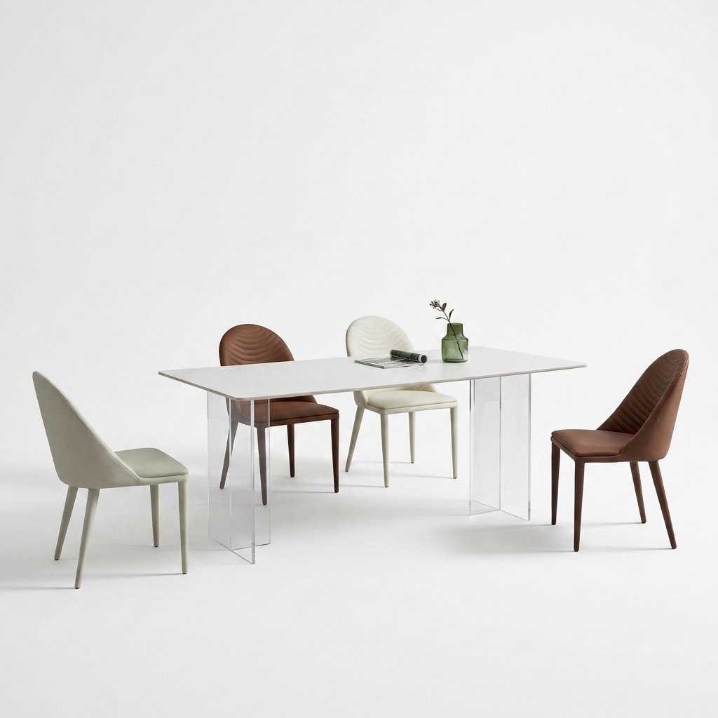 Weißer Esszimmer Tisch Esstisch 6x Stühle Designer Einsitzer 7tlg Set