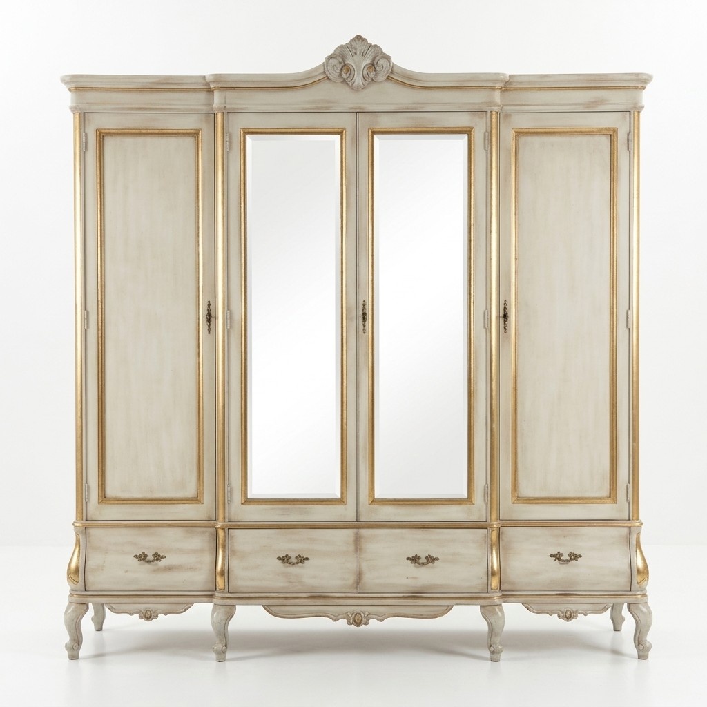 Weißer Luxus Kleiderschrank Massivholz Möbel Schlafzimmer Schränke Schrank