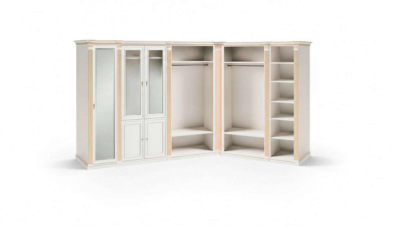 Weißer Massivholz Eckschrank Exklusive Schlafzimmer Designer Edle Möbel