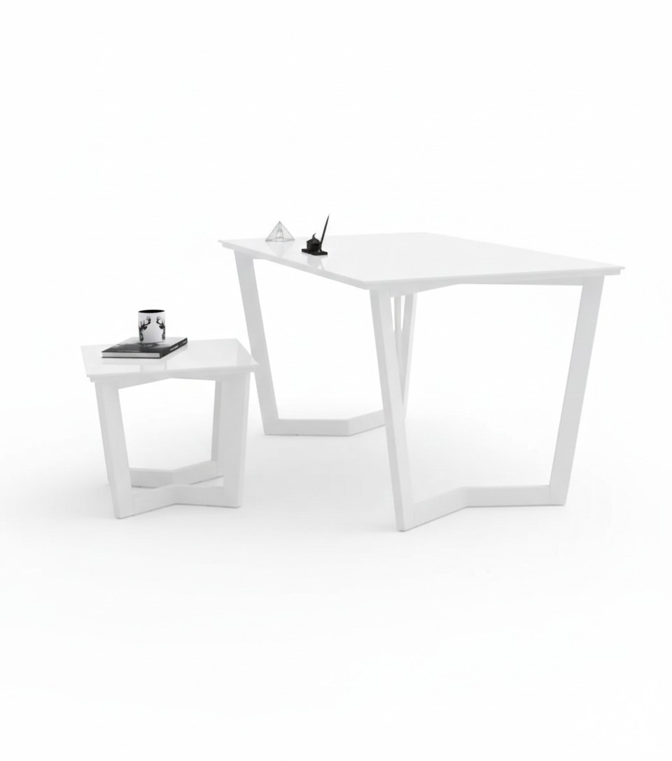 Weißer Moderner Couchtisch Holzmöbel Exklusiver Arbeitszimmer Stil Tisch