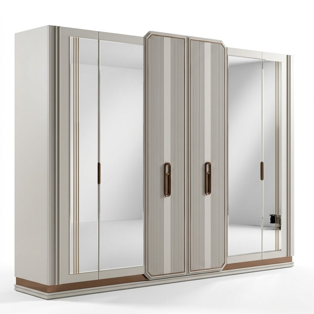 Weißer Schlafzimmer Kleiderschrank Glasschrank Holzschrank Moderne Möbel