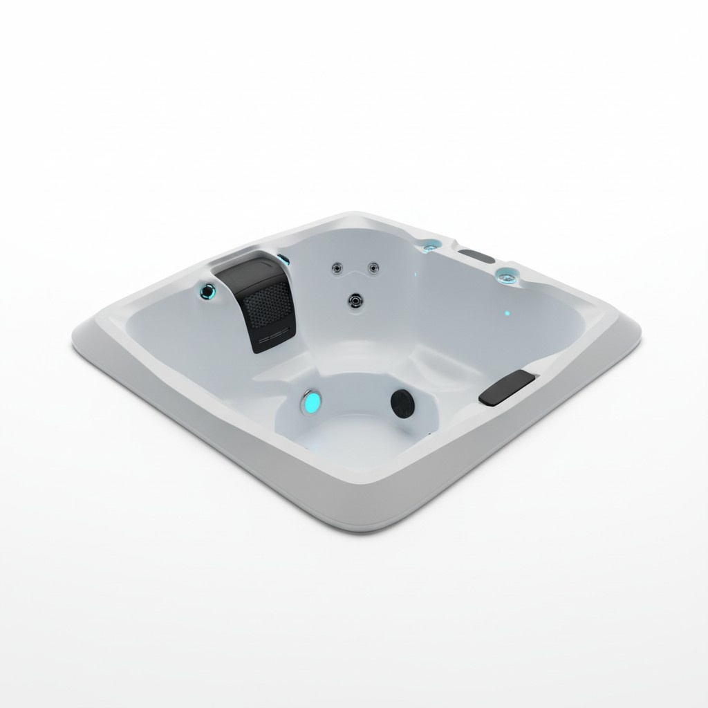 Whirlwanne Whirlpool Blubberbad Hydromassagewanne Spa-Bad 190x190 cm