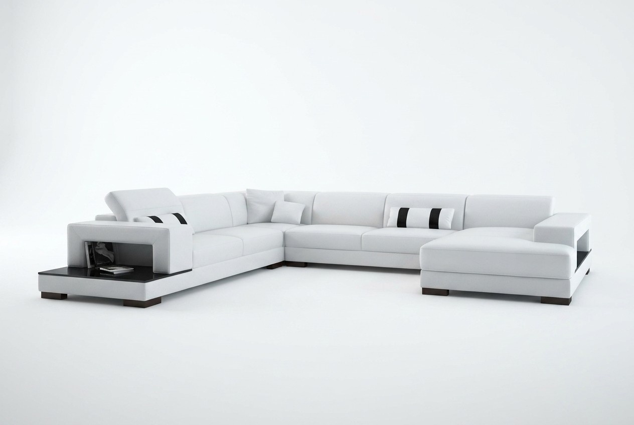 Wohnlandschaft Couch Polster Eck Garnitur Designer Ledersofa Big Sofa