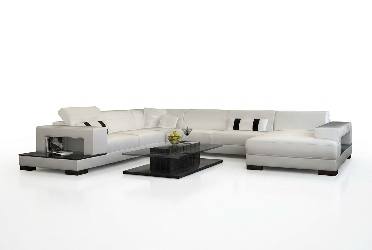 Wohnlandschaft Couch Polster Eck Garnitur Designer Ledersofa Big Sofa mit USB