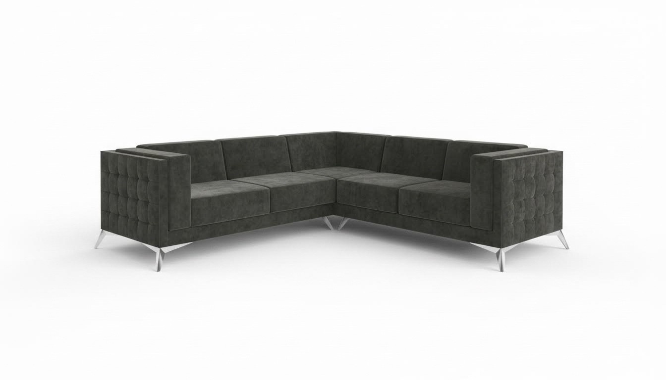 Wohnlandschaft Ecksofa L-Form Sofa Couch Design Couch Textil Modern
