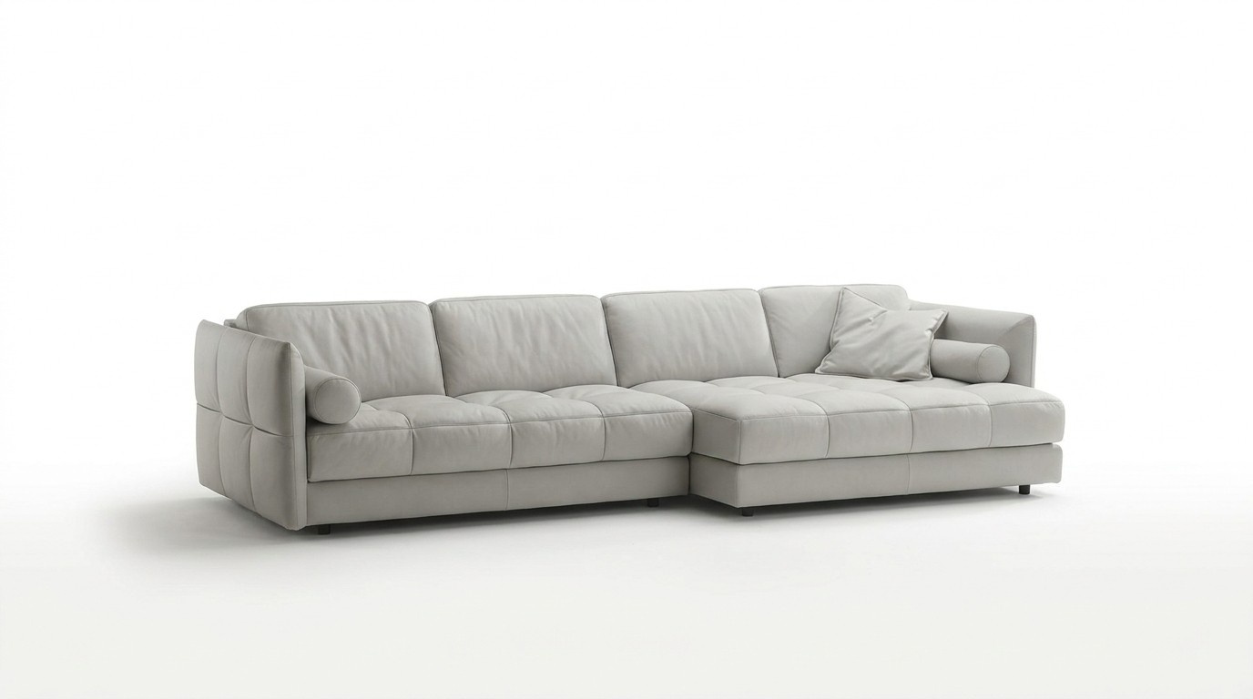 Wohnlandschaft Ecksofa L-Form Möbel Luxus Weiß Modern Sofa Eckcouch Leder Neu