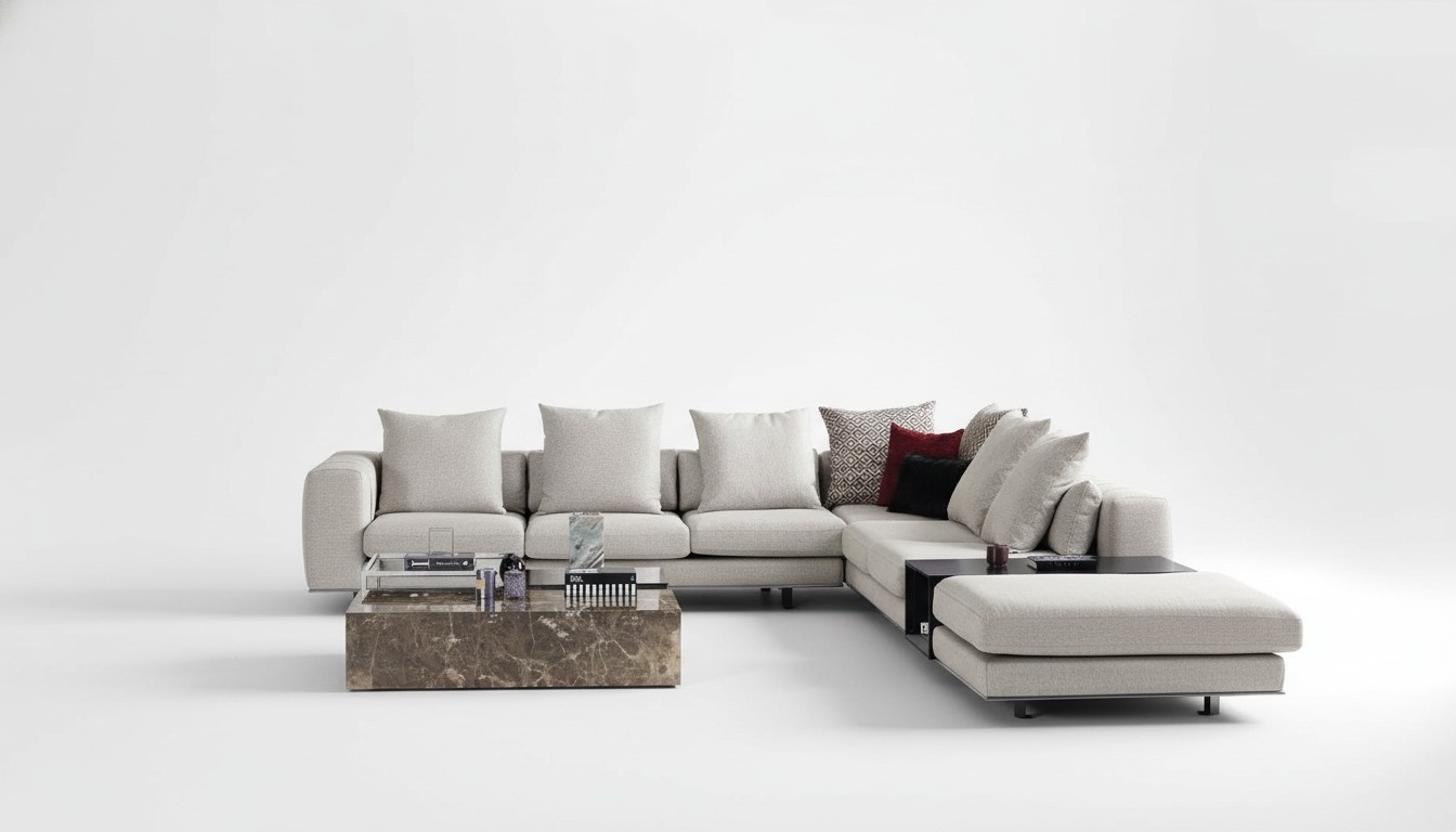 Wohnlandschaft Ecksofa Sofa L-form Couch Sitz Textil Polster Design
