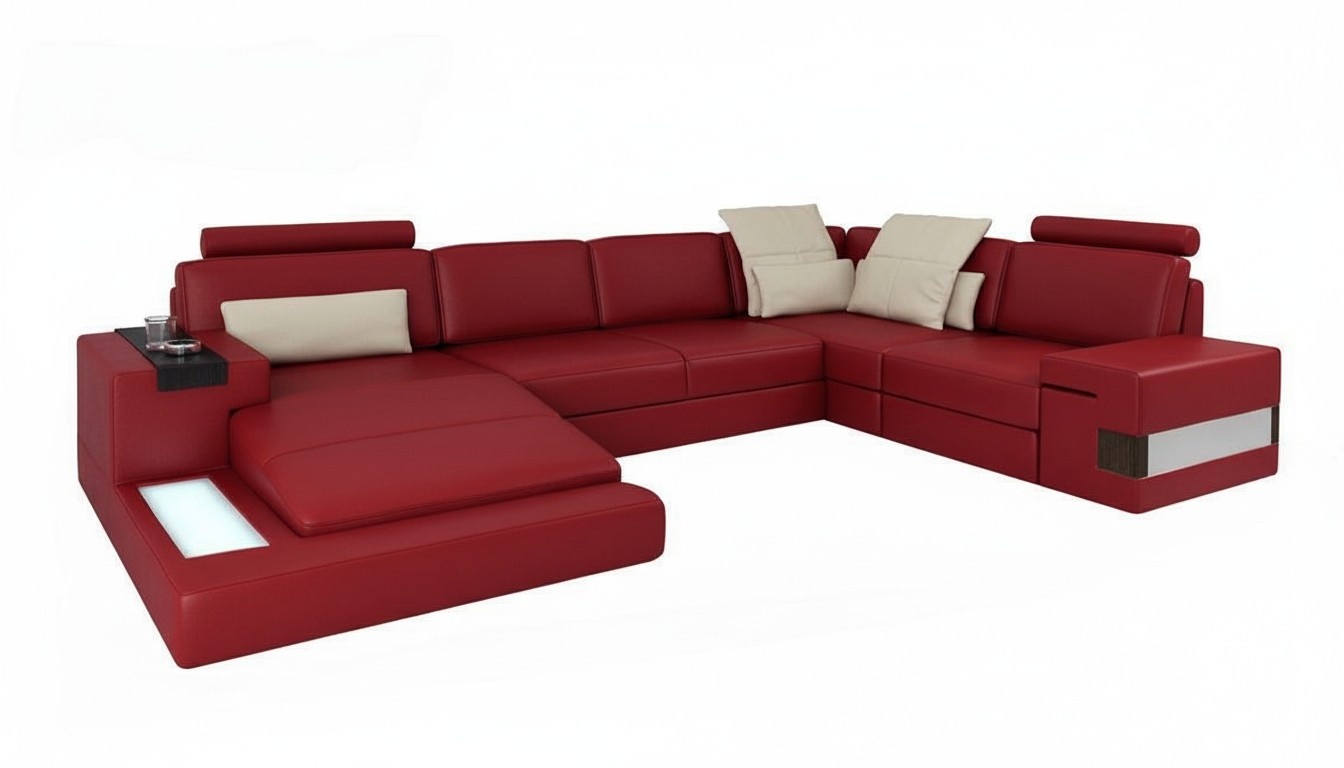 Wohnlandschaft Ecksofa U-Form Couch Sitz Polster Sofa Modern Sofa Neu