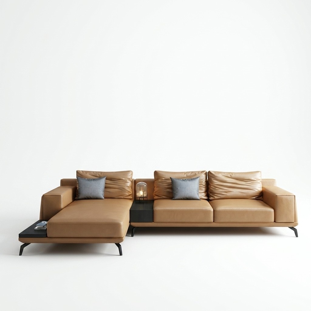 Wohnlandschaft L-Form Ecksofa Couch Design Polster Leder Garnitur Sofa