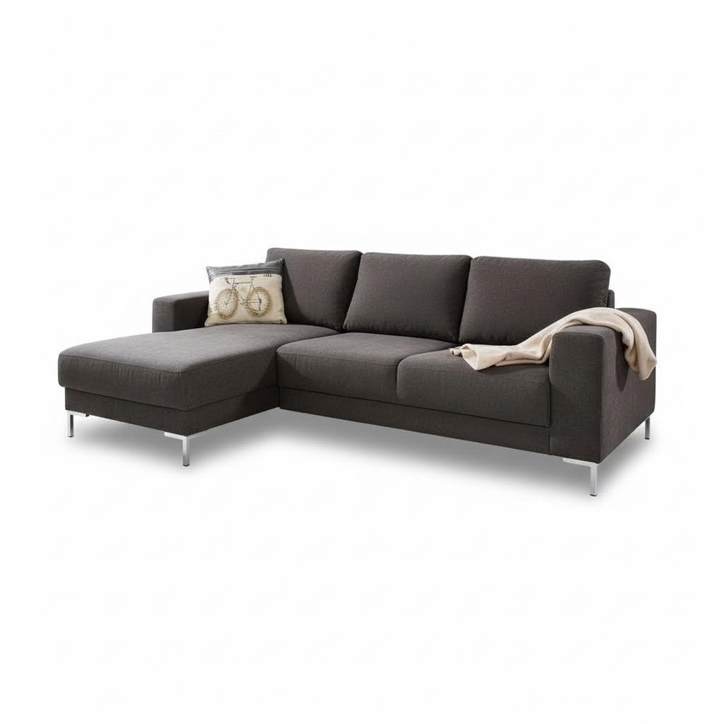 Wohnlandschaft L-Form Ecksofa Couch Design Polster Textil Garnitur Sofa