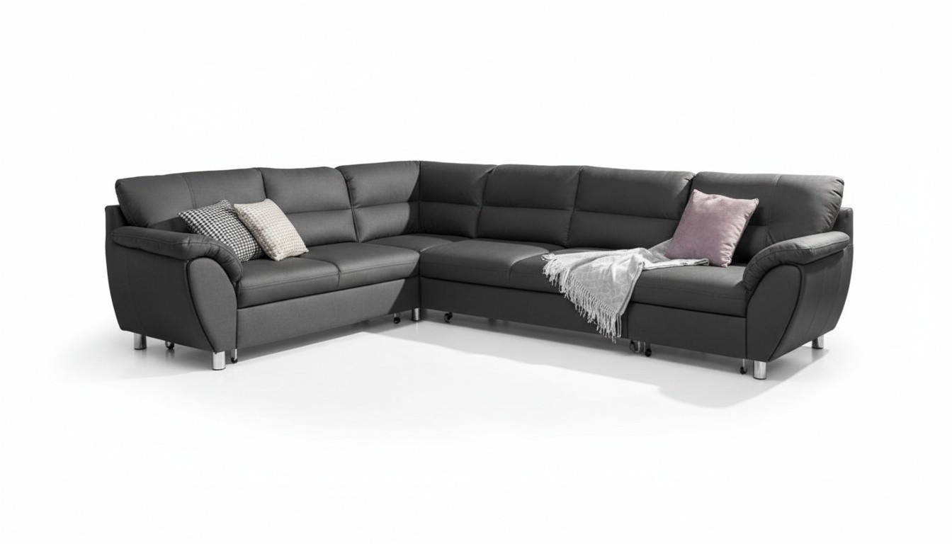 Wohnlandschaft Schlafsofa U Form Stoff Textil Sofa Couch Polster Eck