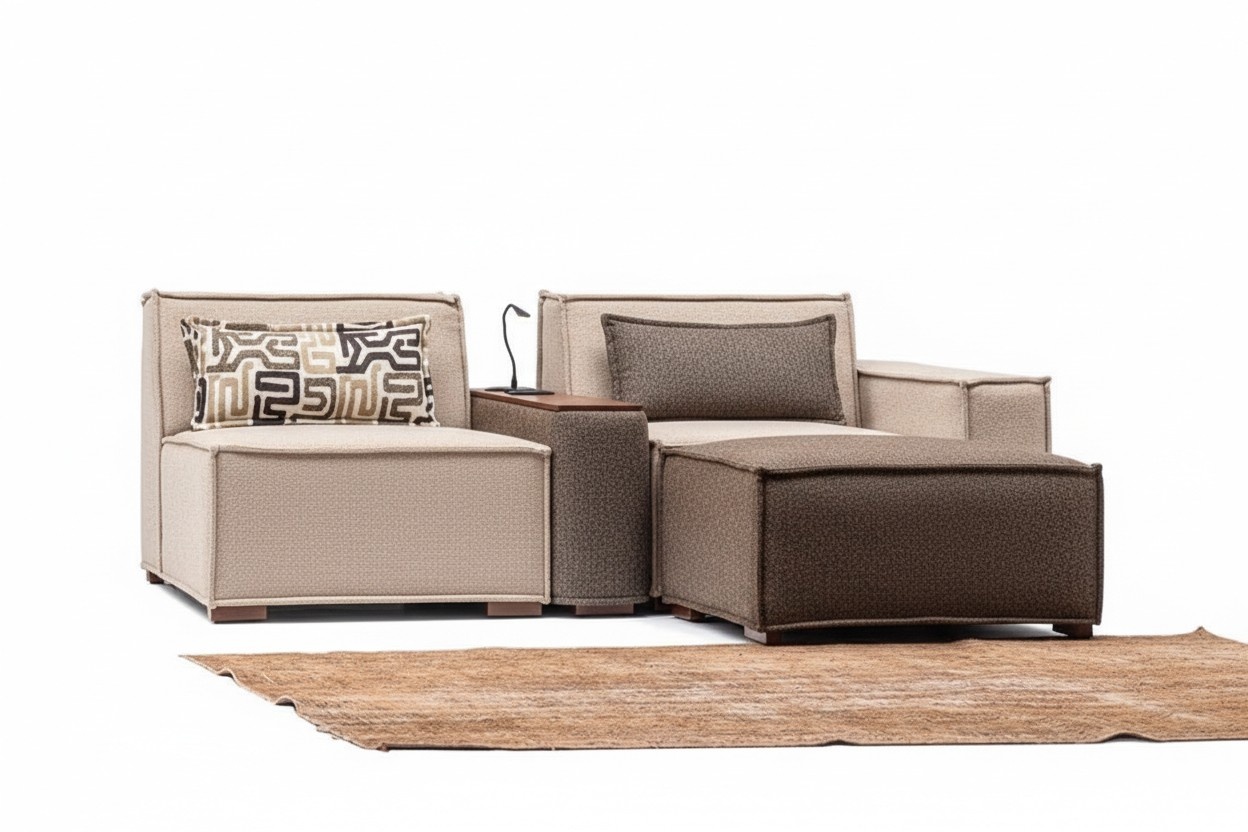 Wohnlandschaft Sofa Couch Set Sitzgruppe Sitzgruppe Lounge Polstergarnitur 3+1