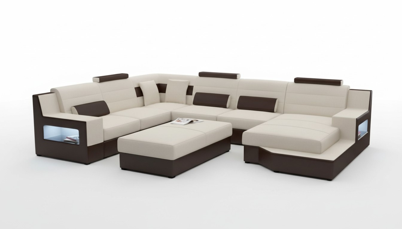 Wohnlandschaft Ecksofa Sofa Couch Polster Garnitur Ledersofa Schlafsofa Sofort