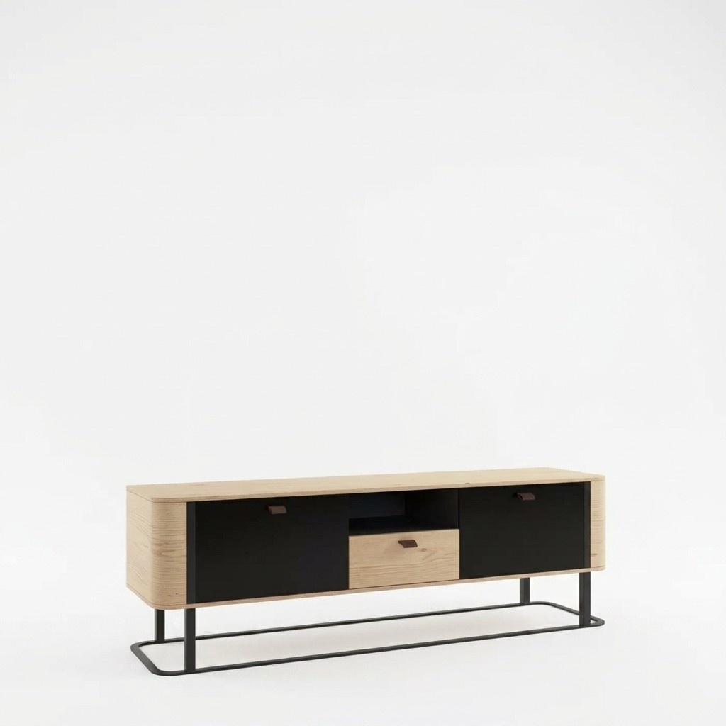 Wohnwand rtv Sideboard TV Ständer niedrige Seite Wohnwände Holz Metall