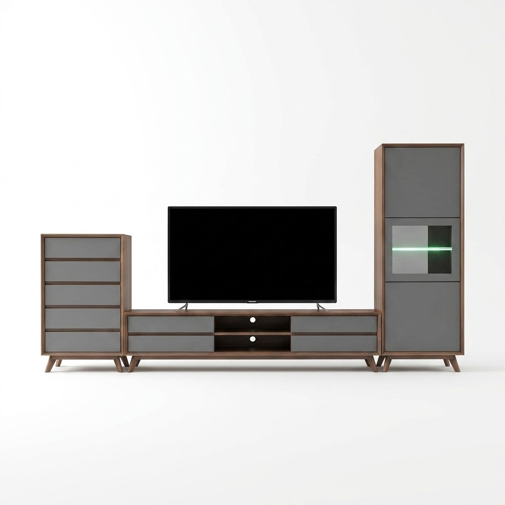 Wohnwand Schrank Moderne Design Kommode RTV Schränke Side Low