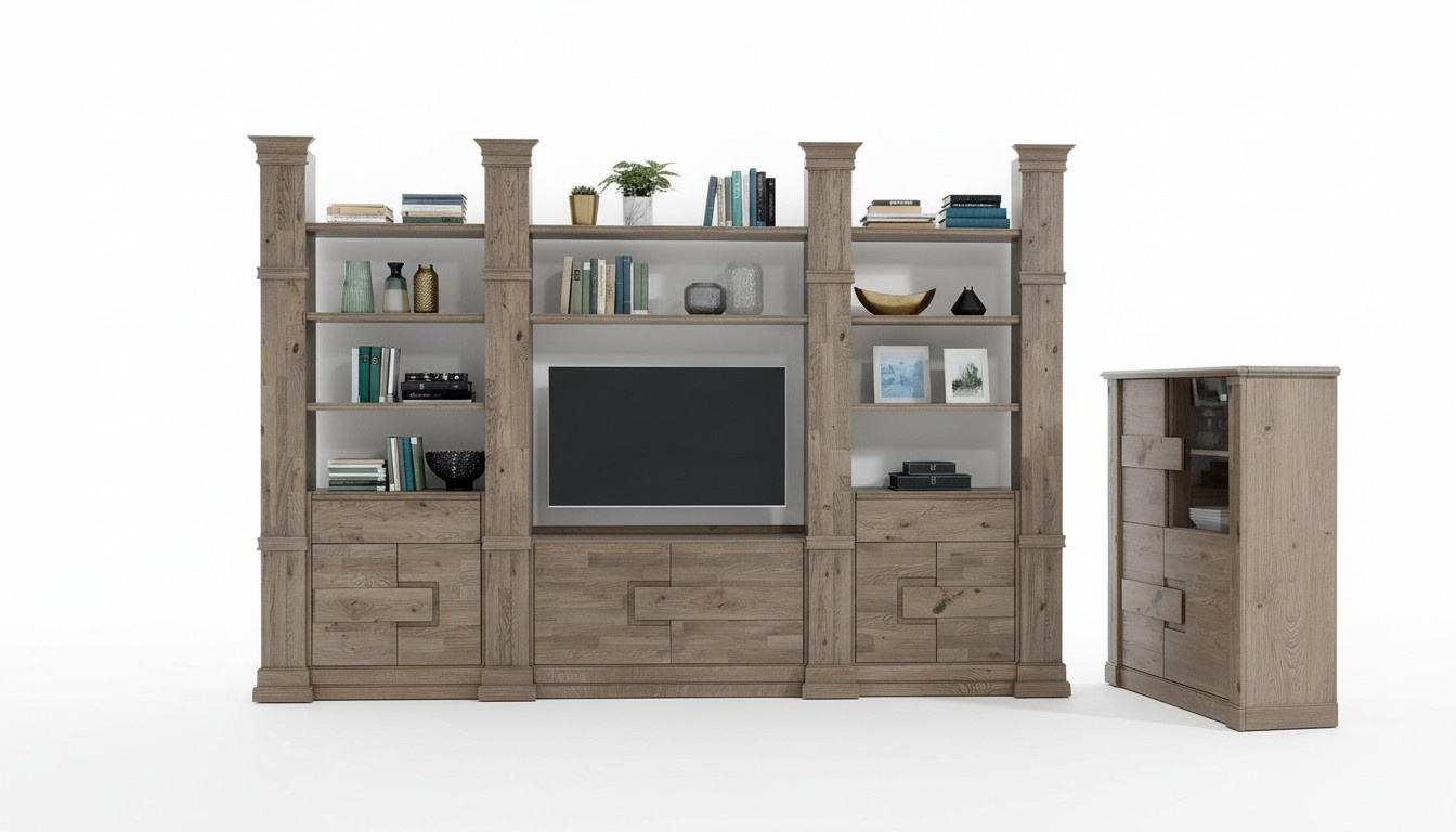 Wohnwand Schranksystem Wohnzimmer Schrank Landhaus Kommode