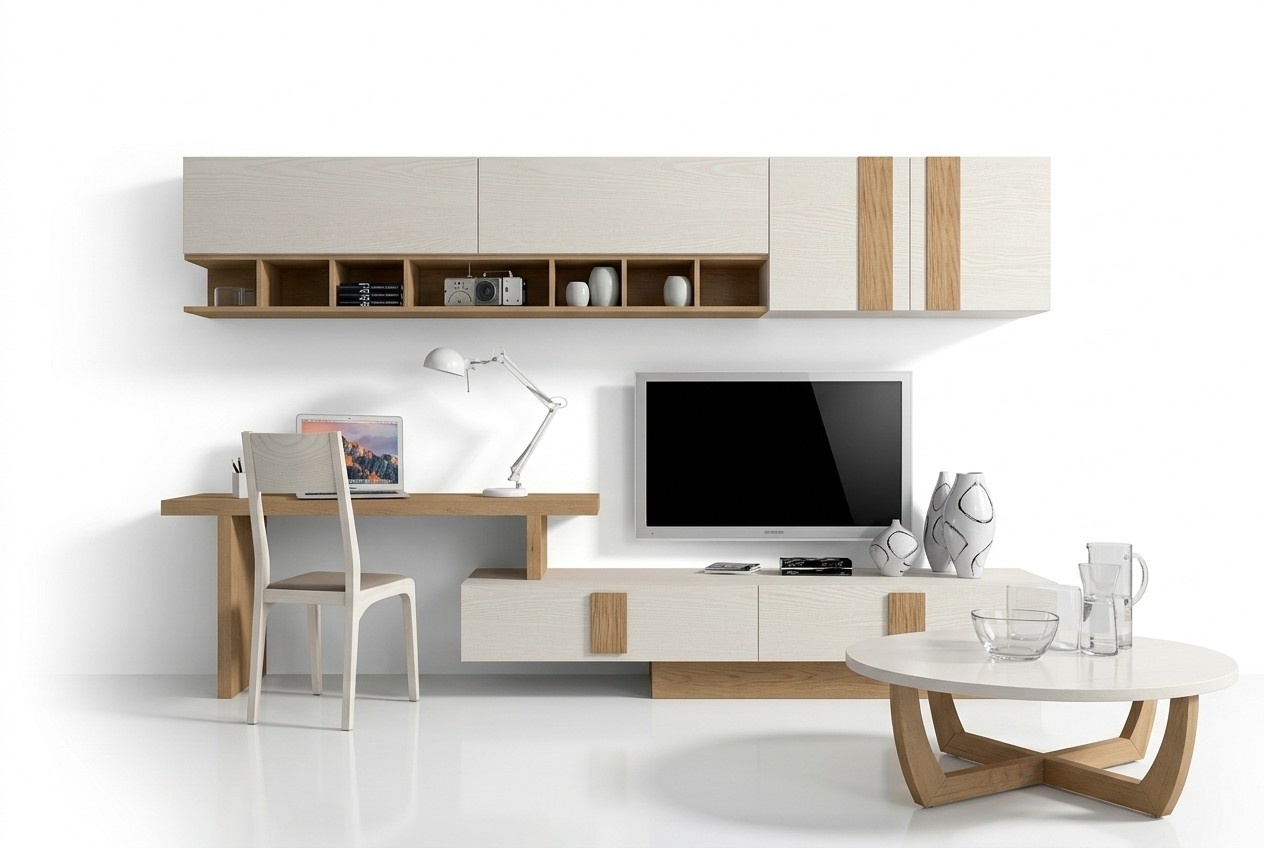 Wohnwand TV Schrank Stuhl Wohnmöbel Modern Wohnzimmer Set neu braun