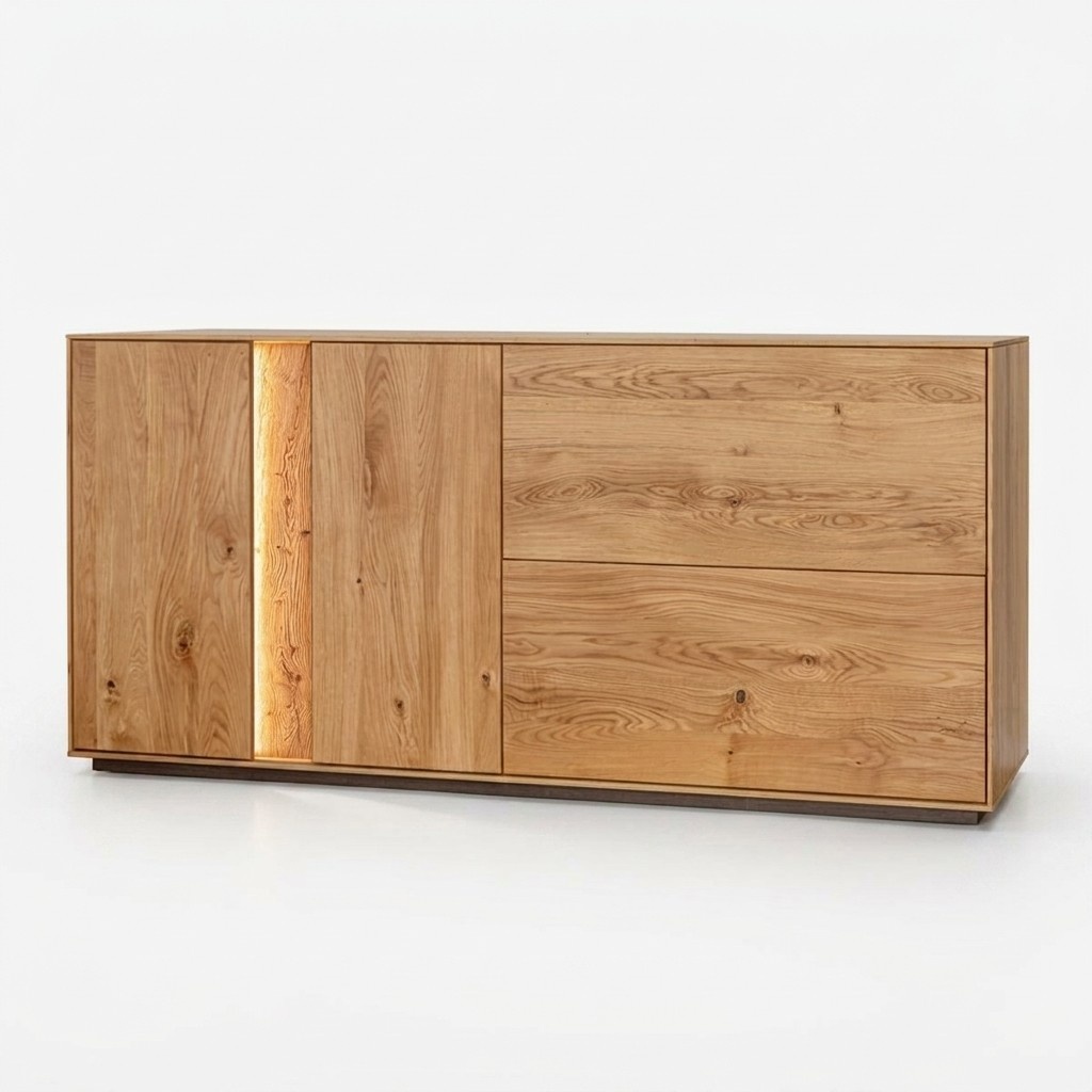 Wohnzimmer Designer Holz Kommode Sideboard Luxus Anrichte LED-Kommode