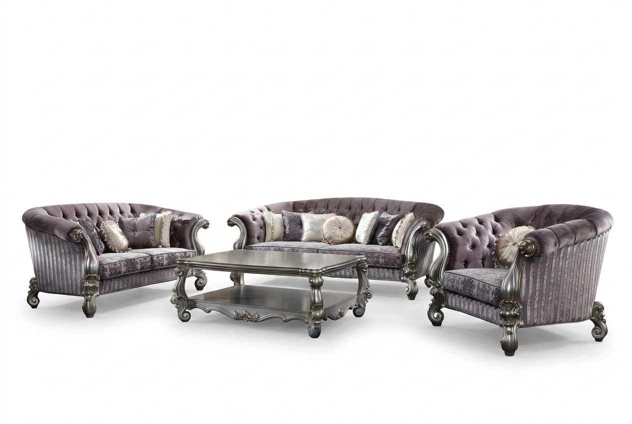 Wohnzimmer Garnitur Klassische Couch Garnitur Wohnlandschaft 5tlg. Set