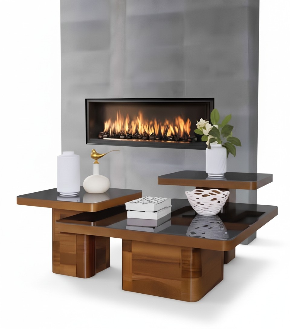 Wohnzimmer Holztisch Set Couchtisch Tisch Möbel Holz Glas Neu Set Couchtische