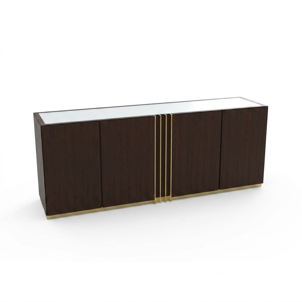 Wohnzimmer Kommode Lowboard braun Sideboard Holz Modern Möbel 208x49x80cm