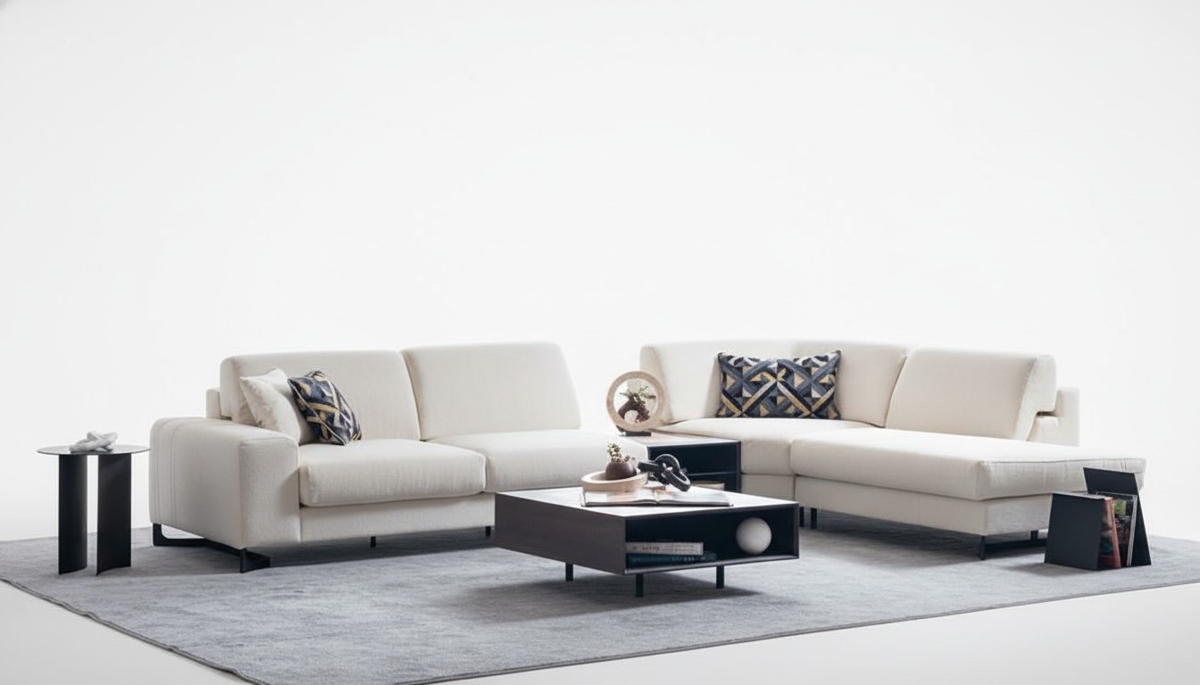 Wohnzimmer L-Form Ecksofa Polstercouch Couch Stoff Sofa Neu Modern Sofa