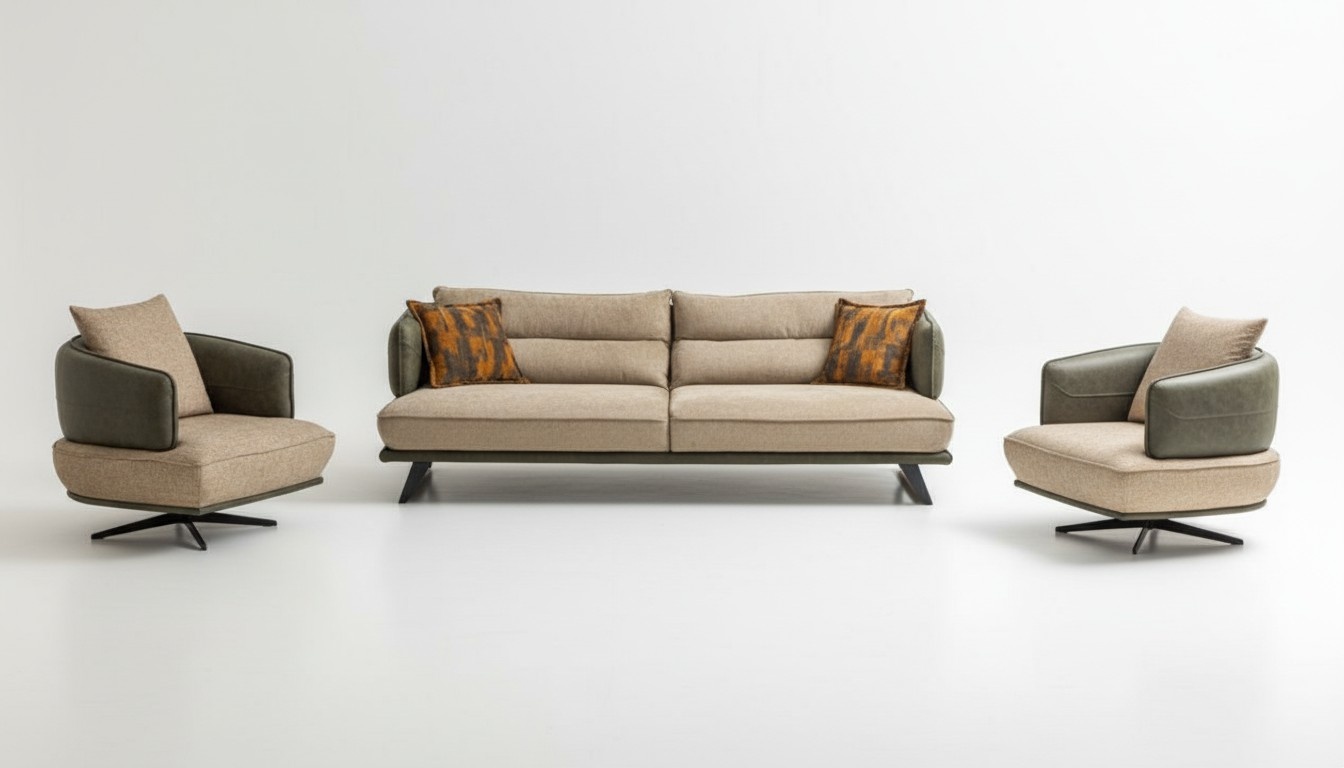 Wohnzimmer Modern Sofa Set Designer Couch Garnitur Polster 3-Sitzer 2x Sessel