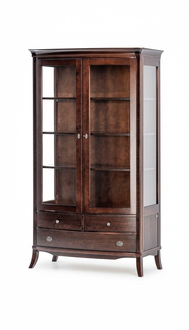 Wohnzimmer Möbel Klassische Holz Glas Vitrine Glasschrank Schrank Vitrinen Neu