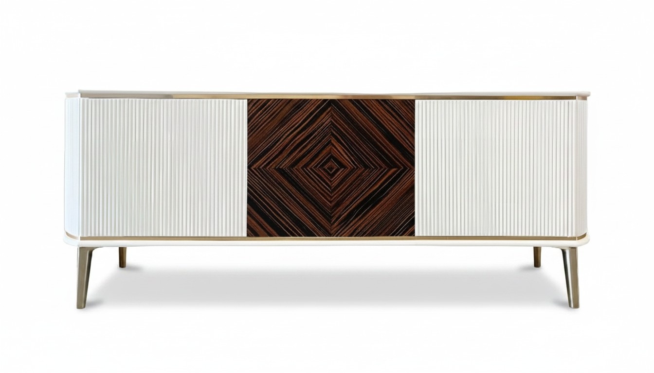 Wohnzimmer rtv Lowboard tv Ständer Holz Weiß Wohnwand Modern Fernseher